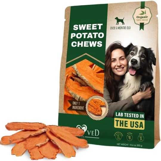 Sweet Potato Dog Treats 🍠🐾 Healthy Crunchy Chips (10.6 oz / 300g)