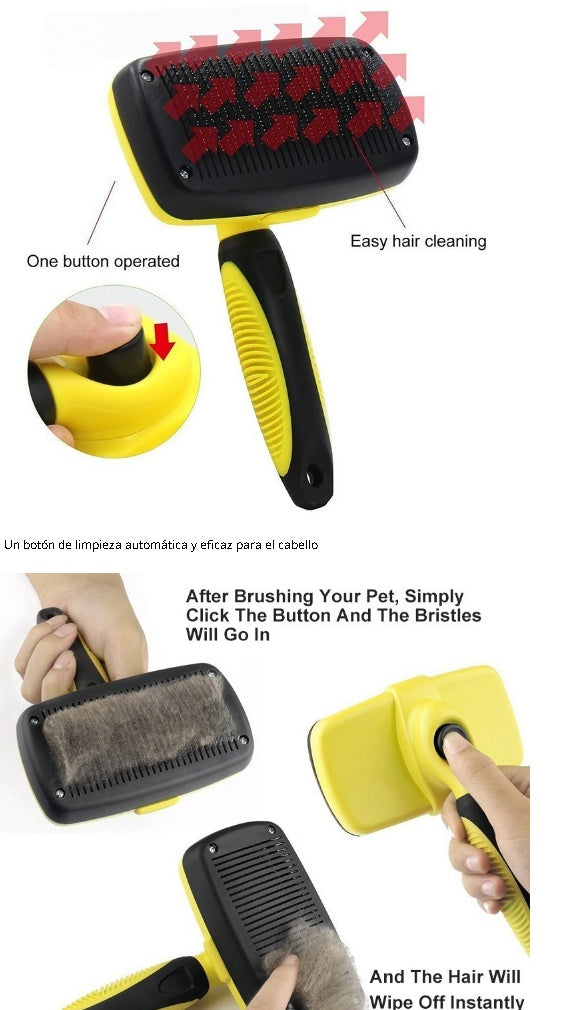 Automatic Retractable Pet Comb 🐕🐈 Self-Cleaning De-Shedding Brush for Dogs & Cats