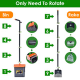 Heavy-Duty Pooper Scooper Kit 🐾 Rake, Swivel Bin & Long Handle with Waste Bags