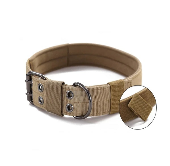 Tactical Heavy-Duty Dog Collar 💪 with Metal Buckle & Handle – Wide Nylon K9 Collar for Large Dogs