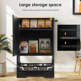 Pet Feeding Station 🐾 with Storage Locker & Dual Overhead Bowls – Anti-Tip Design