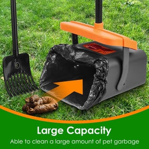 Heavy-Duty Pooper Scooper Kit 🐾 Rake, Swivel Bin & Long Handle with Waste Bags