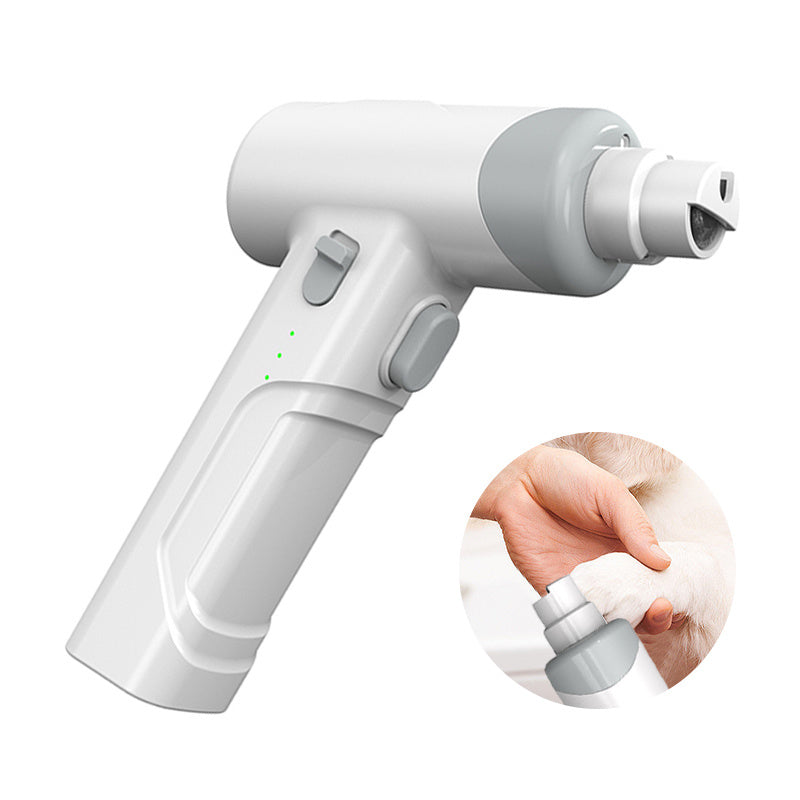 Rechargeable Pet Nail Grinder 🐾 with LED Light & Safety Guard – Dog & Cat Nail Trimmer