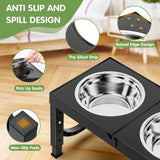 Adjustable Elevated Dog Bowl Stand 🐾 Black Raised Holder for Pet Feeding