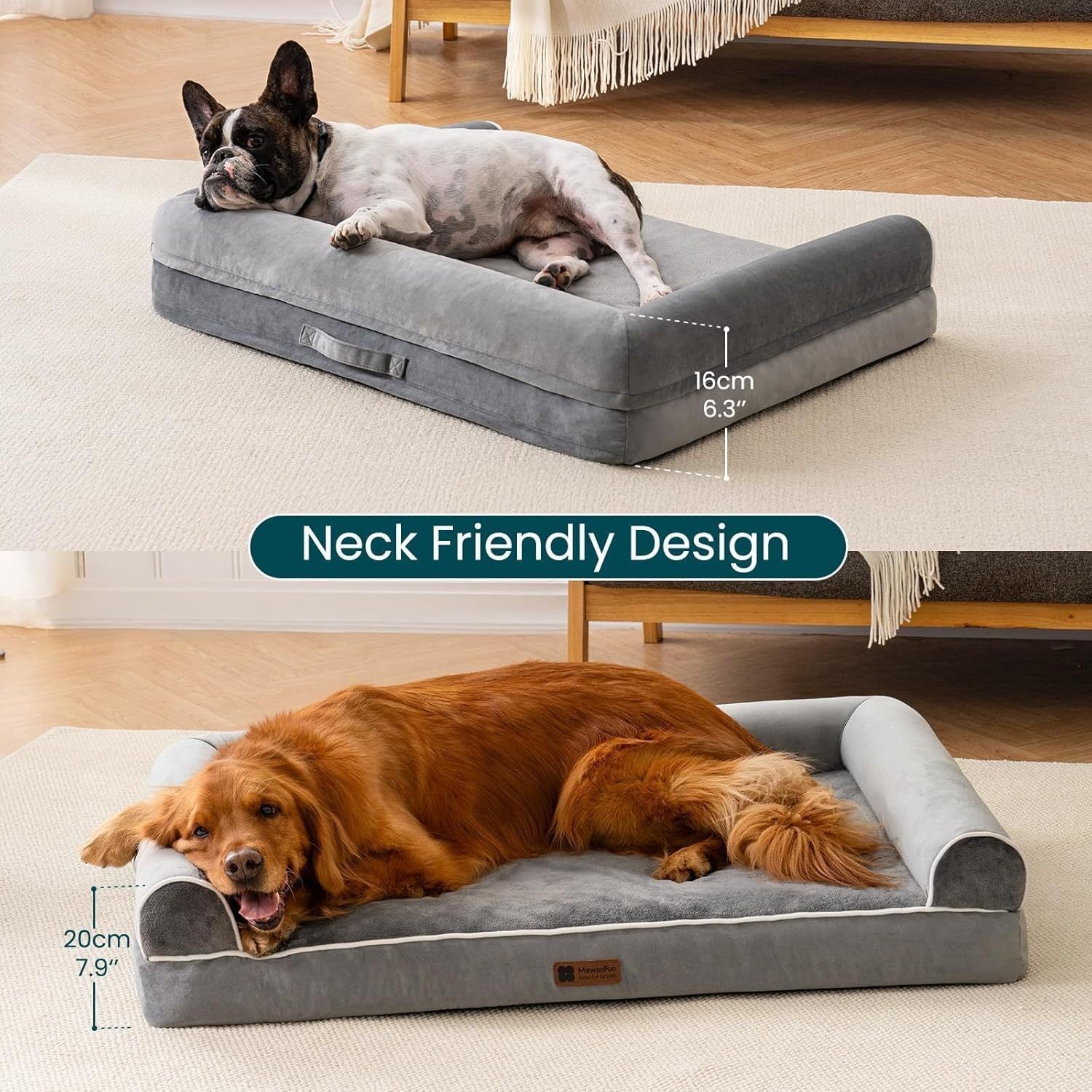 Orthopedic Dog Bed ️ XL Foam Mattress with Washable Waterproof Cover – For Large Dogs