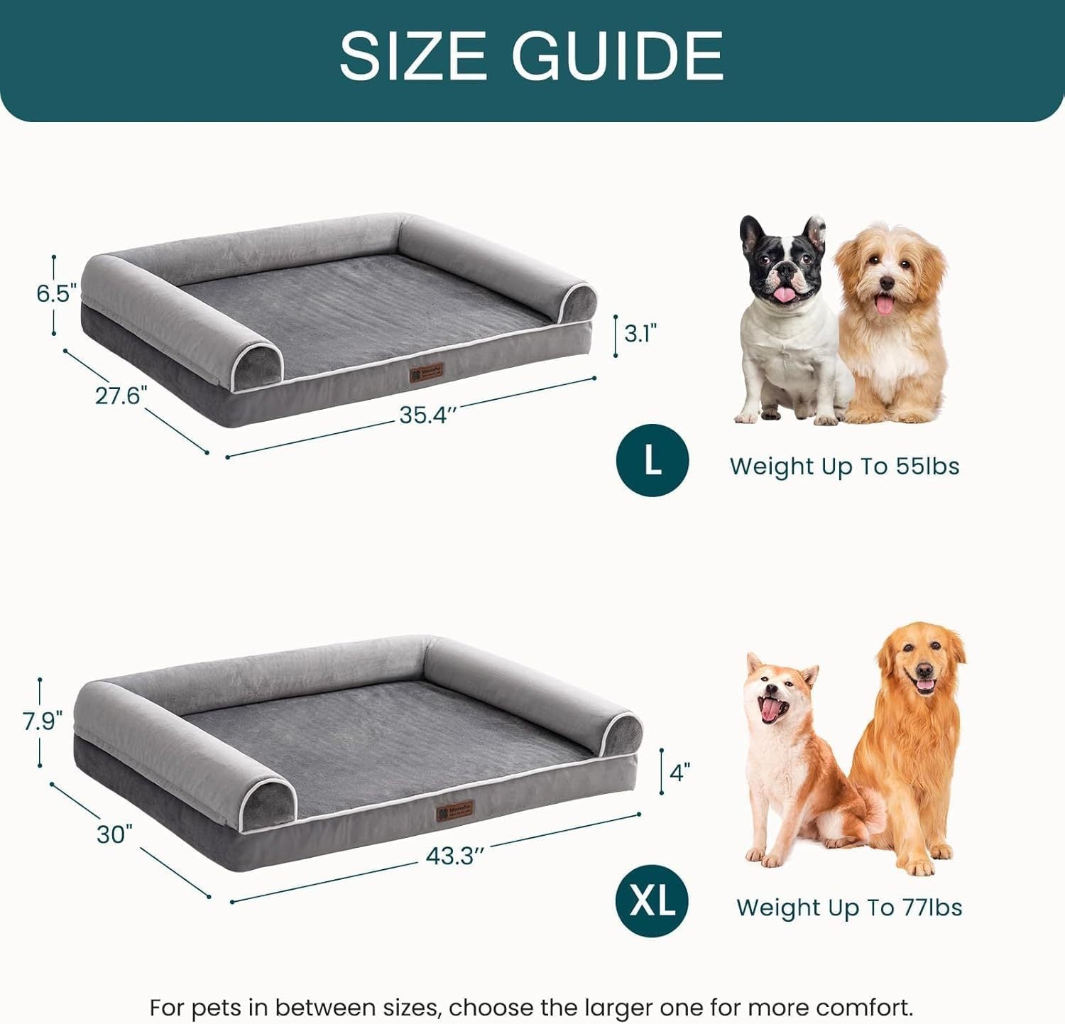 Orthopedic Dog Bed ️ XL Foam Mattress with Washable Waterproof Cover – For Large Dogs