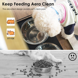 Pet Feeding Station 🐾 with Storage Locker & Dual Overhead Bowls – Anti-Tip Design