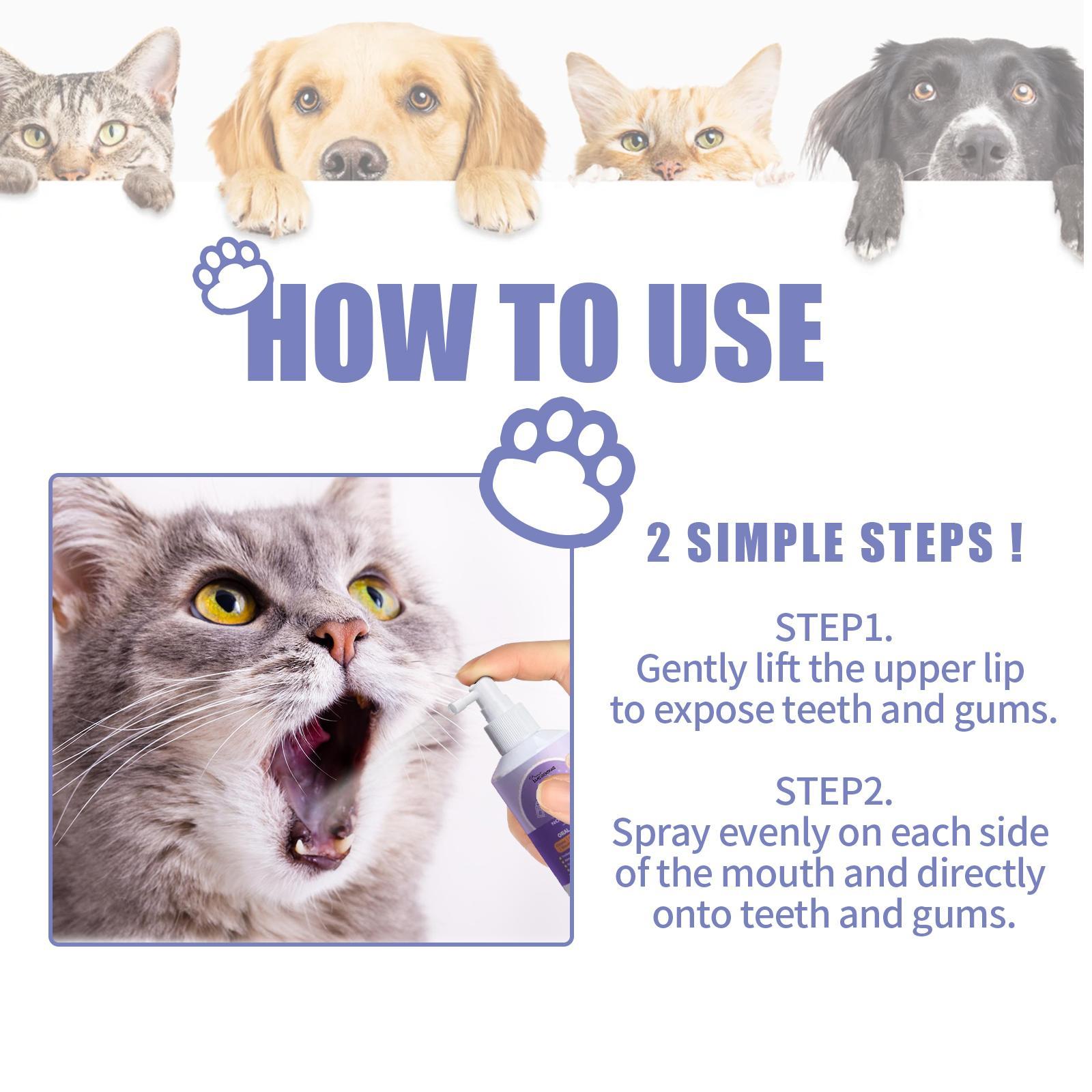 Fresh Breath Pet Dental Spray 🐾 for Dogs & Cats – Plaque & Tartar Care