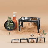 Adjustable Elevated Dog Bowl Stand 🐾 Black Raised Holder for Pet Feeding